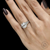 Art Deco Antique Engagement Ring, Elongated Cushion Lab Grown Diamond Cathedral Wedding Ring, Channel Set French Cut Trapezoid Side Stones