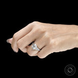 Art Deco Antique Engagement Ring, Elongated Cushion Lab Grown Diamond Cathedral Wedding Ring, Channel Set French Cut Trapezoid Side Stones