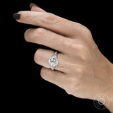 Art Deco Antique Engagement Ring, Elongated Cushion Lab Grown Diamond Cathedral Wedding Ring, Channel Set French Cut Trapezoid Side Stones