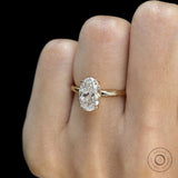 Brilliant cut oval lab diamond engagement ring 18k yellow gold