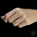 Modern oval cut 2 CT lab grown diamond engagement ring with hidden halo in gold