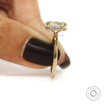 2 CT oval cut lab grown diamond ring with moissanite option, yellow gold setting