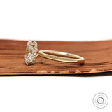 Elegant 2 CT oval cut lab diamond hidden halo engagement ring, yellow gold