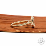 Vintage style elongated cushion lab diamond ring, milgrain bezel setting, 10k yellow gold 