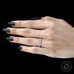 Lab diamond or moissanite pave curved stacking ring in 14k yellow gold