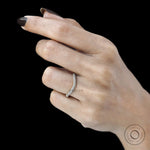 Half-eternity stacking band featuring pave-set lab diamonds or moissanite in 14k yellow gold
