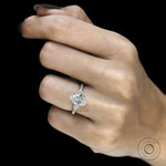 14k yellow gold oval lab grown diamond three stone ring with cathedral setting and pave shank