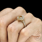 Customizable Pear Moissanite Ring with Lab Diamonds as Side Stones