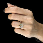 Fine Jewelry Pear Shaped Champagne Moissanite Half Halo Ring for Women