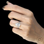 Luxury pear cut engagement ring available in moissanite or lab diamond