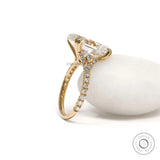 5.50 CT oval solitaire ring, moissanite or lab diamond, cathedral setting, pavé split shank, yellow gold