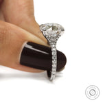 Stunning 4.7 CT round cut moissanite engagement ring with pave split shank in 10k white gold