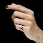 2 CT black moissanite gothic ring with kite cut center stone