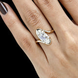 OMC moval lab grown diamond ring yellow gold vintage style