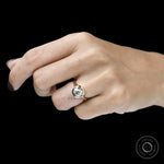 Vintage inspired old mine cushion cut lab diamond or moissanite engagement ring, bezel setting