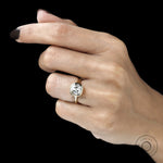 Antique signet ring with bezel-set old mine cushion lab diamond or moissanite