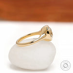 Antique cushion cut lab diamond or moissanite signet ring in bezel setting, 2.70 CT, 18k yellow gold