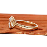 East West Radiant Cut Moissanite Sleek Half Bezel Engagement Ring, Floating Style, 14k Yellow Gold