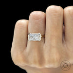 Radiant cut east west set lab diamond promise ring