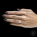 Unique east west solitaire ring featuring radiant cut lab diamond or moissanite in a minimalist 14k gold setting