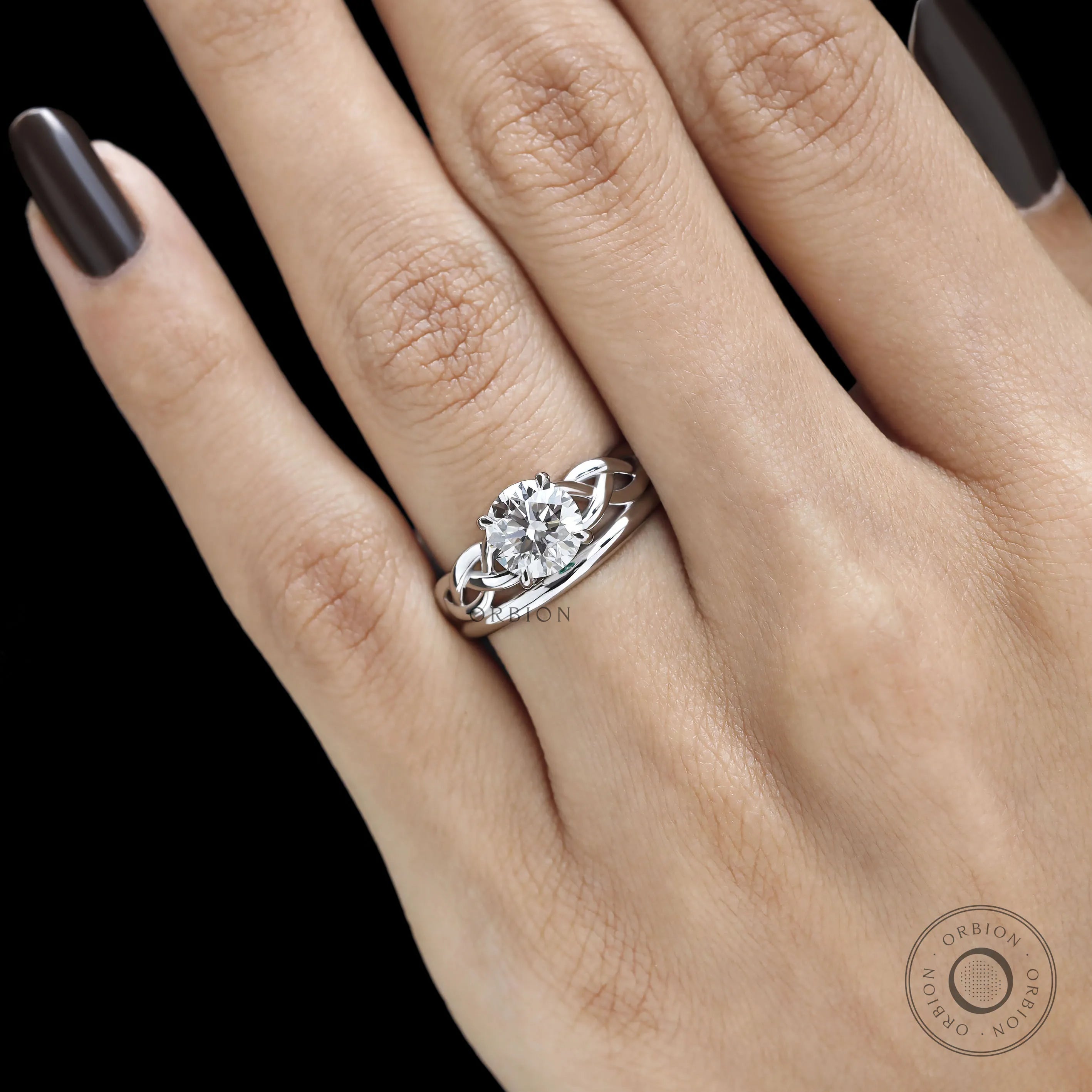 Luxury custom engagement ring featuring round moissanite or lab diamond stones in a unique toi et moi style