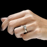 East west lab grown diamond signet engagement ring in 14k yellow gold
