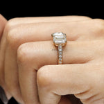 Luxury 14k yellow gold Toi Et Moi diamond ring with pave band