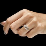 Modern Toi Et Moi lab grown diamond ring with delicate pave shank