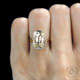 Fine Jewelry Bypass Lab Diamond Ring with 4 Ct Shallow Cut OMC Stone