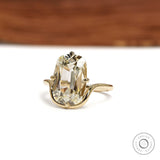 Elongated Cushion Lab Diamond Ring with Unique Compass Setting