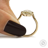 Lab Diamond Engagement Ring with Bypass Band and Compass Setting