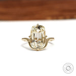 Bypass Elongated Cushion Lab Diamond Engagement Ring in 14k Yellow Gold, Compass Setting