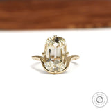 Bypass Elongated Cushion Lab Diamond Engagement Ring in 14k Yellow Gold, Compass Setting