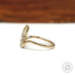 14k Yellow Gold Bypass Engagement Ring with Lab Diamond Center Stone
