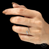 Fine jewelry snake ring with marquise blue diamond in white gold