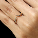 Delicate serpent ring yellow lab diamond 14k gold