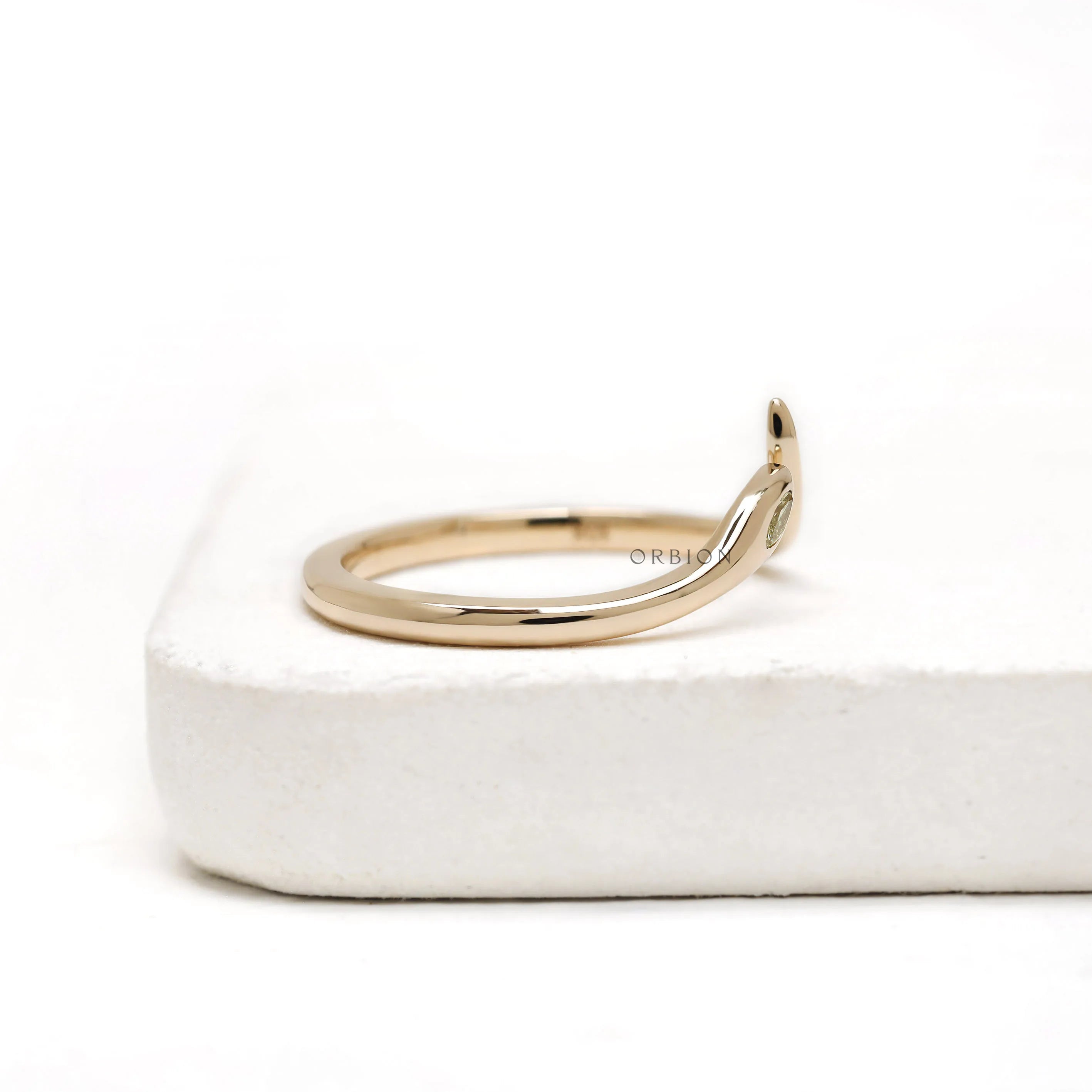 Minimalist snake wrap ring with marquise yellow lab diamond