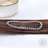 Luxury prong set moissanite tennis bracelet clasp detail