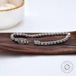 Round prong set lab grown diamond  tennis bracelet clasp detail