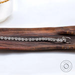 High polish white gold moissanite tennis bracelet