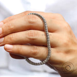 High polish white gold moissanite tennis bracelet design