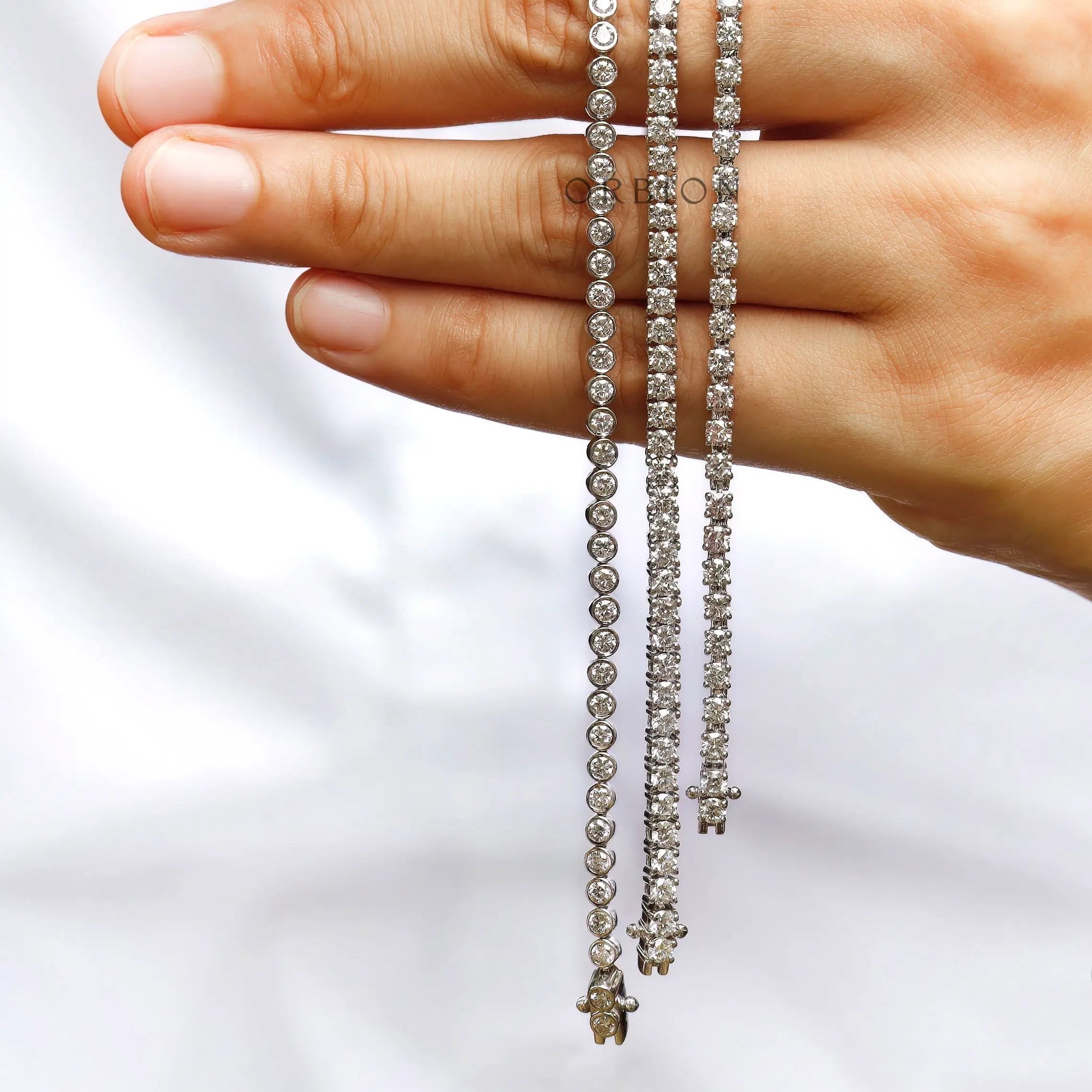 3 different designs of lab diamond tennis bracelet for women