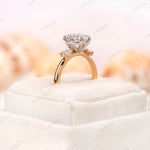 Rear view of dual tone lab grown diamond cluster ring