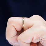 Side profile of classic 14K yellow gold band