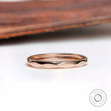 Front view hammered plain 10K rose gold band