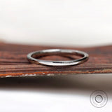 Plain back view of slim wedding band with smooth comfort fit