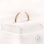 Open cuff claw wedding band close up displaying smooth polished edges