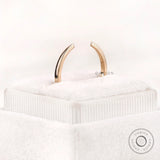 Open cuff claw wedding band close up displaying smooth polished edges