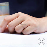 High polish rose gold diamond contour band