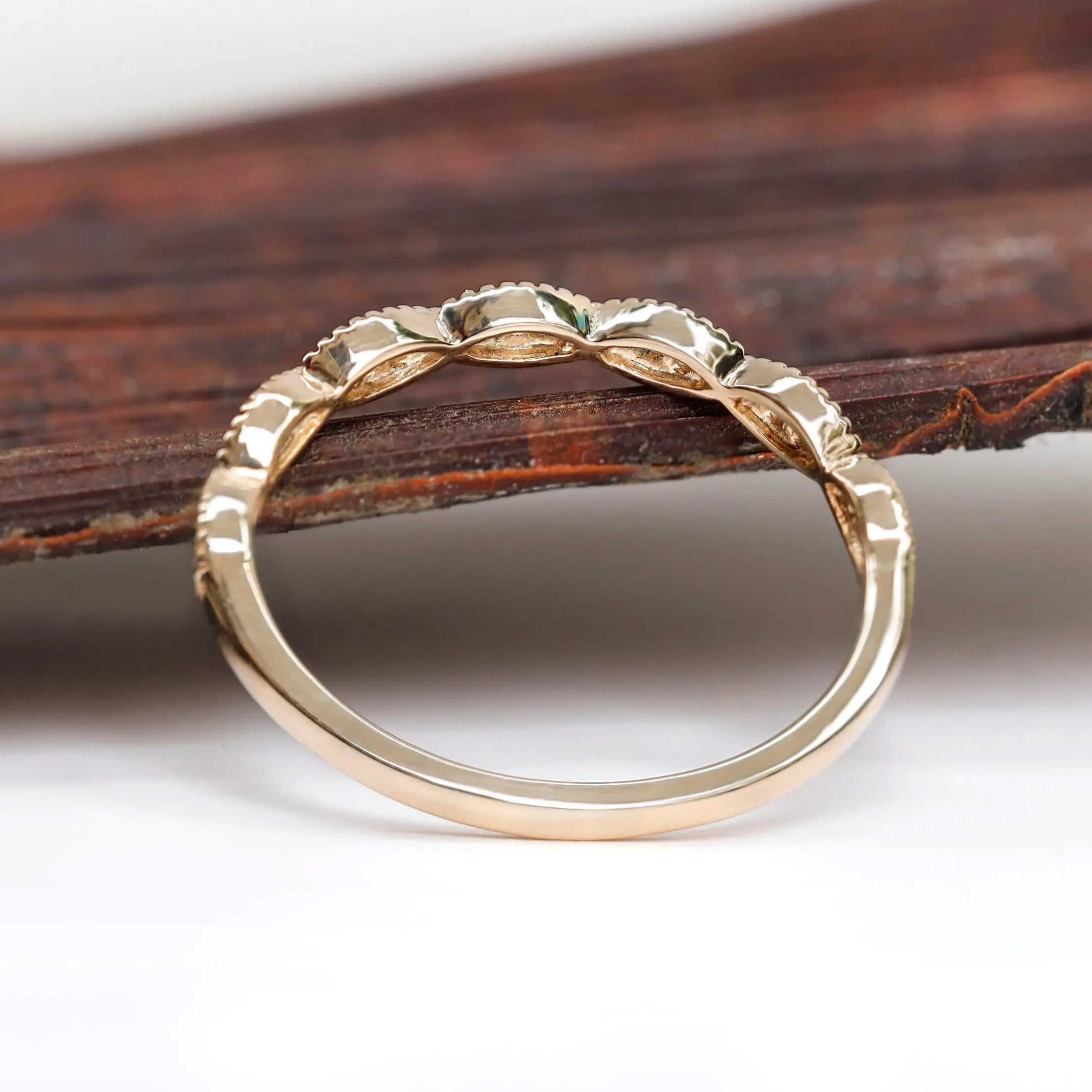 Top view showing marquise geometric milgrain pattern